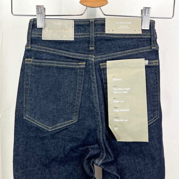 NWT EVERLANE 23 The Way High Skinny Jeans Stretch Dark Wash Cotton Blend Blue - Picture 5 of 10